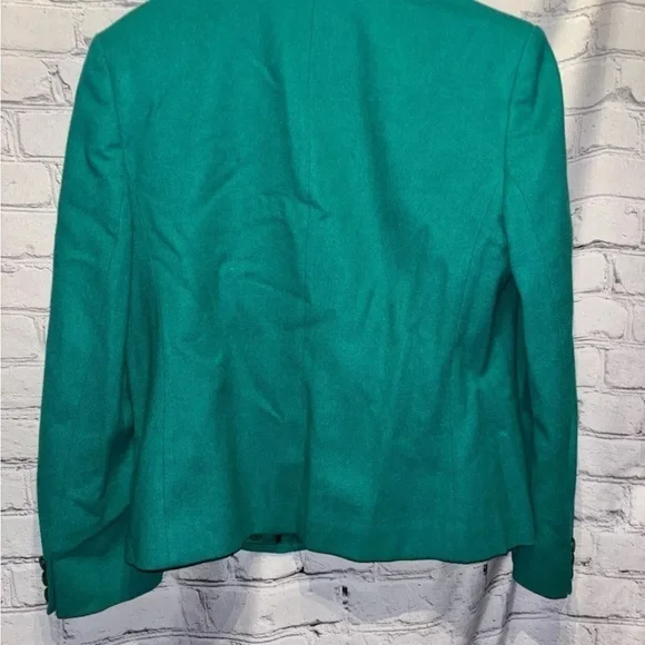 Pendleton Blazer Green 100% Virgin Wool With Shoulder Pads Vintage Size 10 - Picture 3 of 6